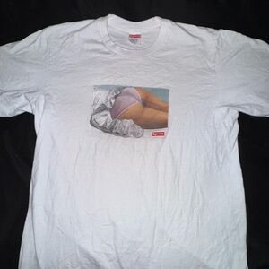 Supreme Classic White Tee with Red Logo